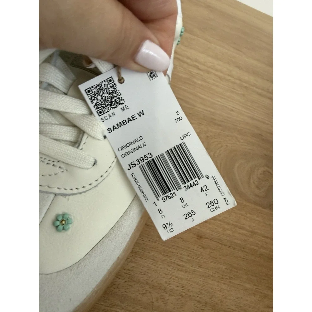 Adidas Originals Sambae W JS3953 Womens 9.5 Off White Floral Gum Samba NWT